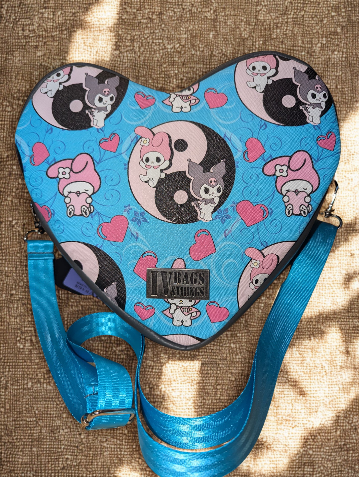 Yin-Yang Inspired Heart Crossbody – Custom Kawaii Bag with Yin Yang Print | IV Bags & Things