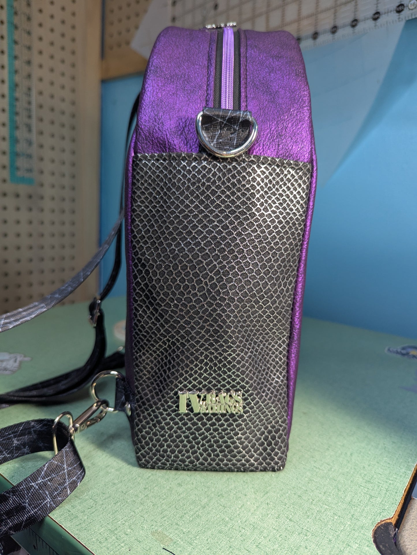 Lilith Convertible Crossbody Backpack with Prince-Inspired Appliqué