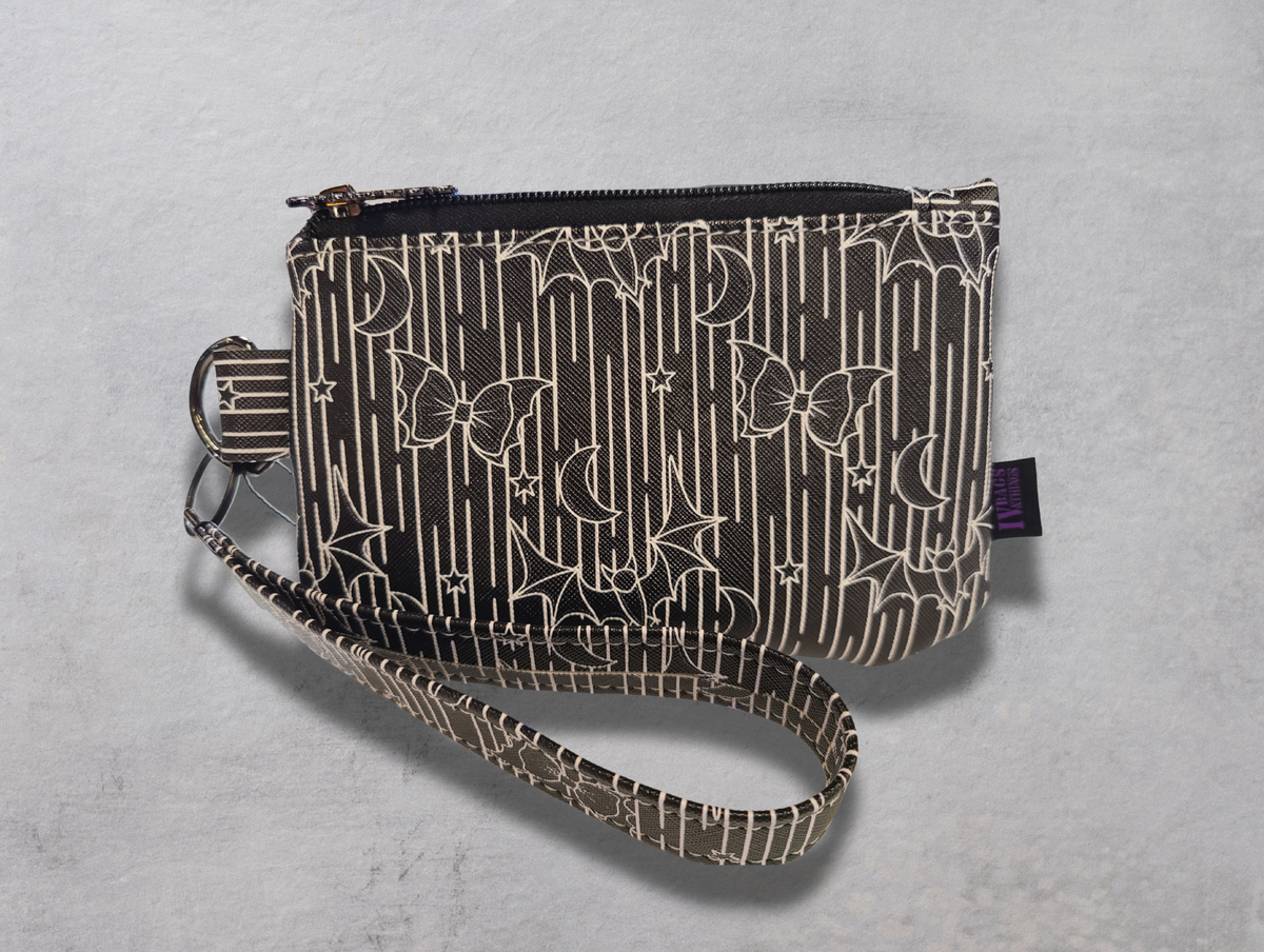 Bows & Bats Print Wristlet