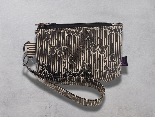 Bows & Bats Print Wristlet