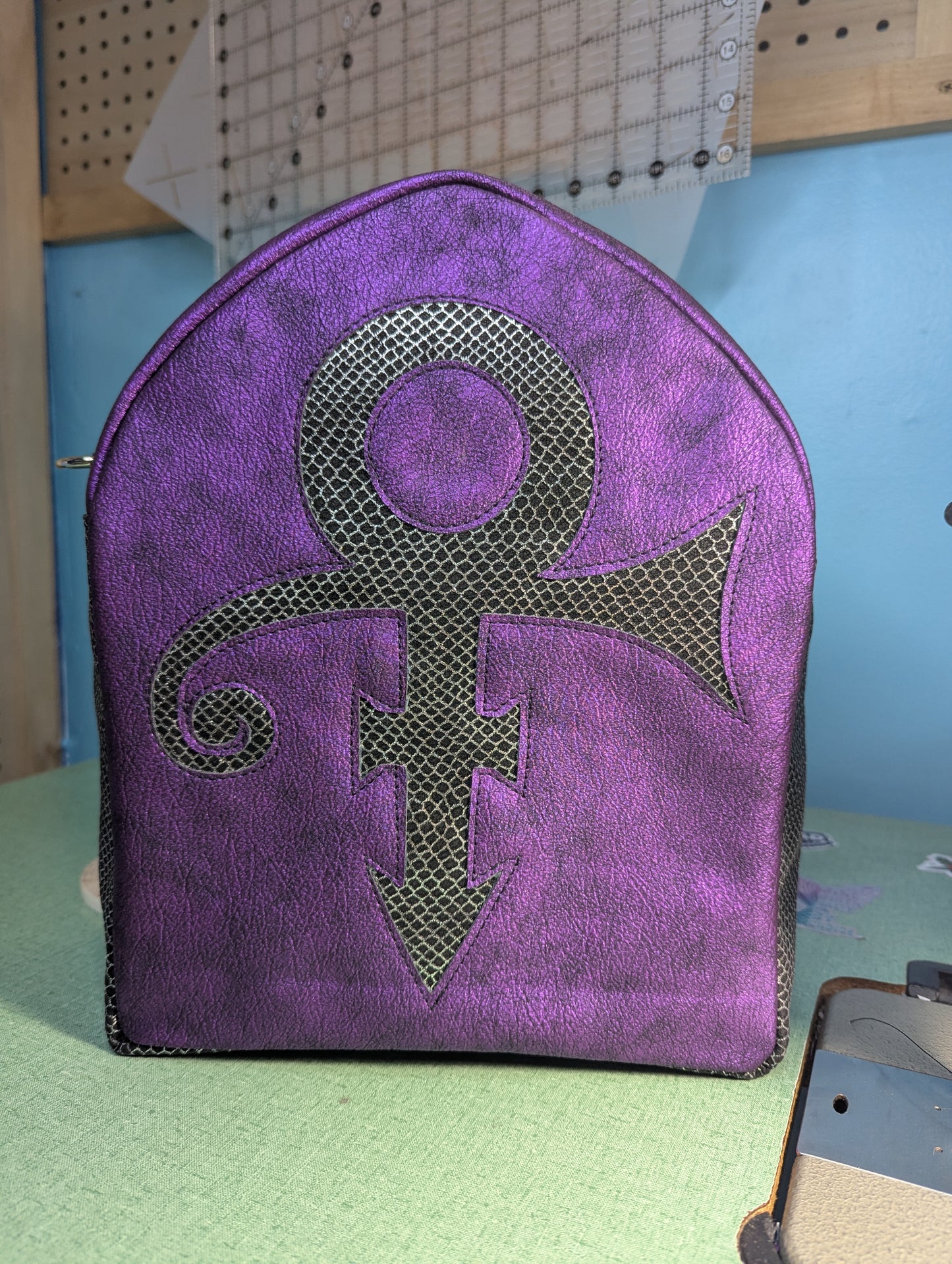 Lilith Convertible Crossbody Backpack with Prince-Inspired Appliqué
