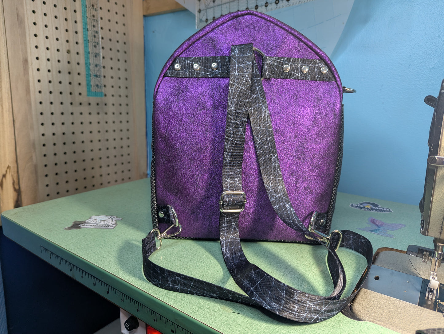 Lilith Convertible Crossbody Backpack with Prince-Inspired Appliqué