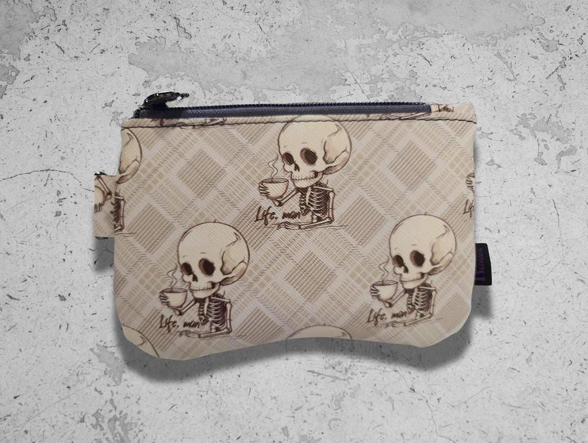 Coffee Skeleton Print Wristlet