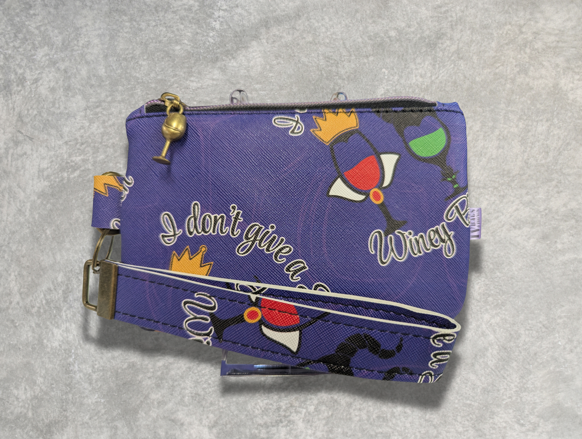 Wine Glass Print Wristlet
